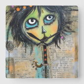 ArtLady 5 Charmant en verontrust Vierkante Klok (Voorkant)