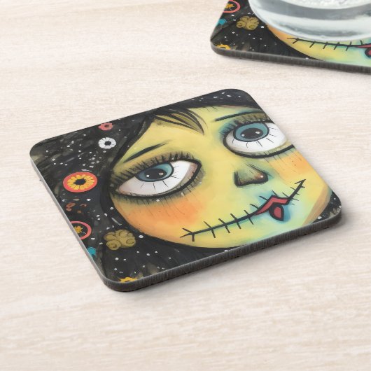 ArtLady 6 Charmant en bedroefd Bier Onderzetter (Linkerzijde)