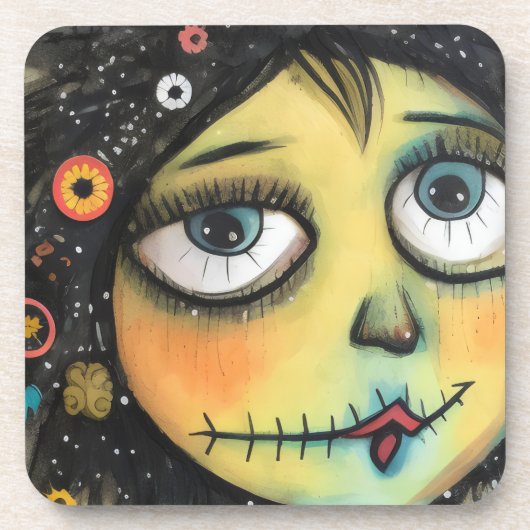 ArtLady 6 Charmant en bedroefd Bier Onderzetter (Voorkant)