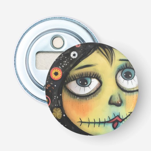 ArtLady 6 Charmant en in de war Button Flesopener (Voorkant)