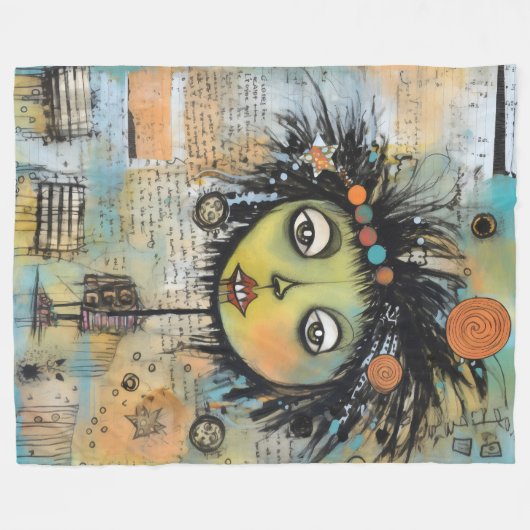 ArtLady 7 Charmant en verontrust Fleece Deken (Voorkant (Horizontaal))