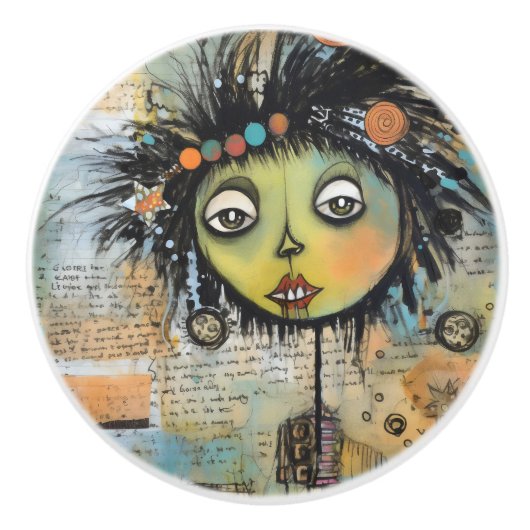 ArtLady 7 Charmant en verontrust Keramische Knop (Voorkant)