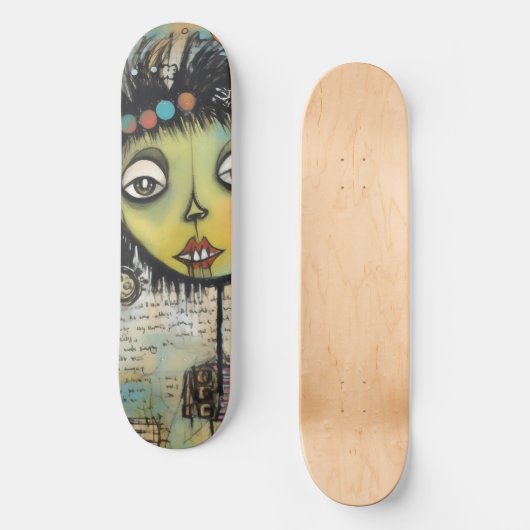 ArtLady 7 Charmant en verontrust Persoonlijk Skateboard (Voorkant)