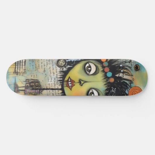 ArtLady 7 Charmant en verontrust Persoonlijk Skateboard (Horizontaal)