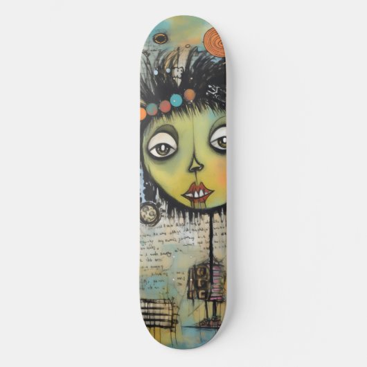 ArtLady 7 Charmant en verontrust Persoonlijk Skateboard (Voorkant)