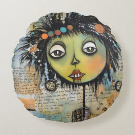 ArtLady 7 Charmant en verontrust Rond Kussen