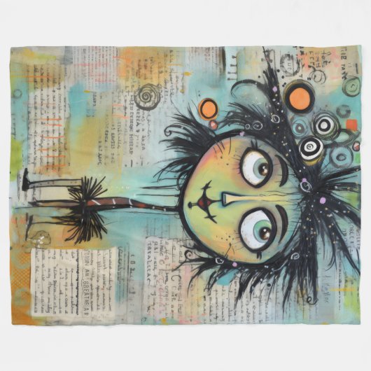 ArtLady 9 Charmant en bedroefd Fleece Deken (Voorkant (Horizontaal))