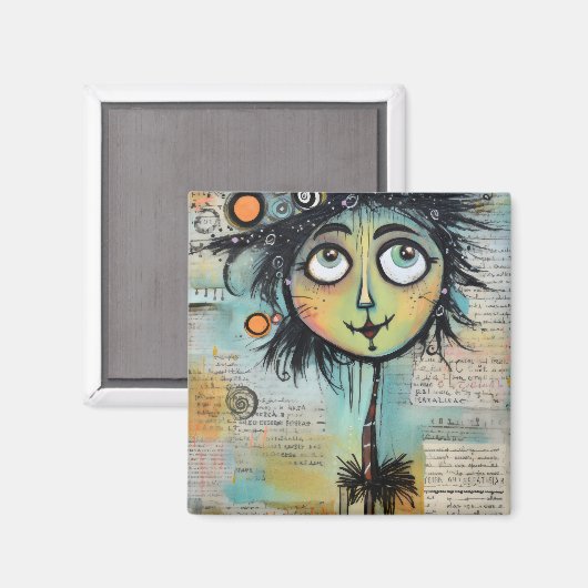 ArtLady 9 Charmant en bedroefd Magneet (Voorkant / Achterkant)