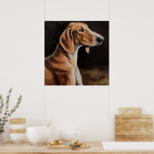 Artois Hound - Dog Portrait Poster (Keuken)