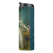 ArtPortret aangepaste teksttumbler Thermosbeker (Geroteerd rechts)