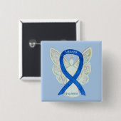 Artritis Awareness Blue Ribbon Angel Custom Pin Vierkante Button 5,1 Cm (Voorkant /achterkant)