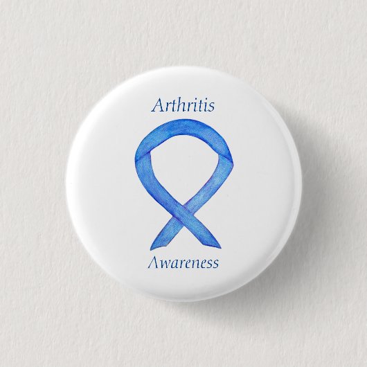 Artritis Awareness Blue Ribbon Custom Pin Ronde Button 3,2 Cm (Voorkant)