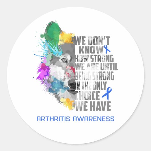 Artritis Bewustmaking Koolstofondersteuning Ronde Sticker (Voorkant)