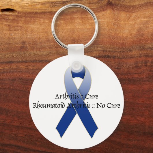 Artritis Blue Ribbon Awareness Design 4 Sleutelhanger (Voorkant)