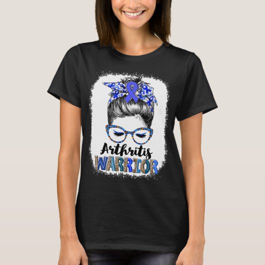 Artritis Krijger met Rommelige Knot T-shirt (Voorkant)