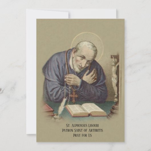 Artritis Patron Saint Alphonsus Prayer Religie Kaart (Voorkant)