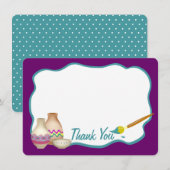 Arts and Craft Paint Party Flat Kaart Bedankt (Voorkant / Achterkant)