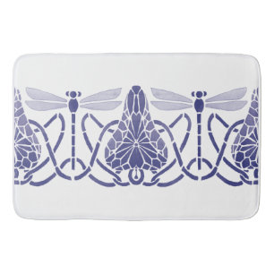 Arts and Crafts Blauwe & Witte Dragonflies Frieze Badmat