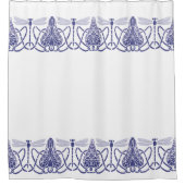 Arts and Crafts Blauwe & Witte Dragonflies Frieze Douchegordijn (Voorkant)