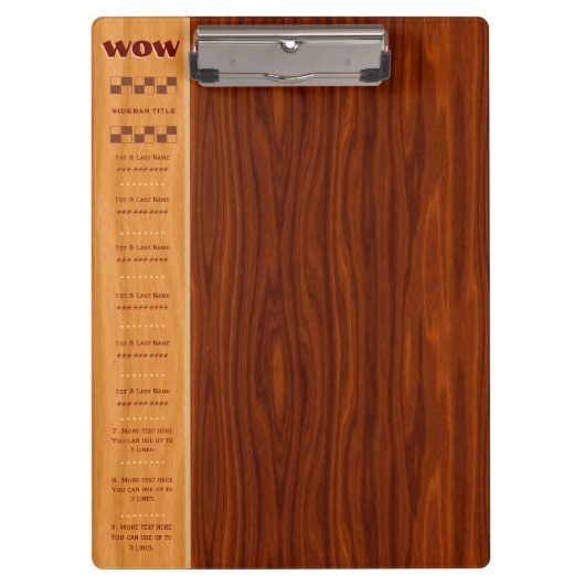 Arts and Crafts Kersenhout - Snelle Ref, Monogramm Klembord (Voorkant)