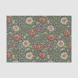 Arts and Crafts Navy Blue Pomegranate Floral Tissuepapier