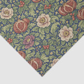 Arts and Crafts Navy Blue Pomegranate Floral Tissuepapier (Detail)