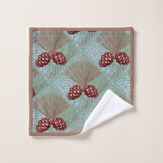 Arts and Crafts Pinecone Badhanddoek set Bad Handdoek (Wasdoekje)
