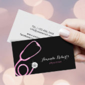 Arts Arts Medisch Roze Glitter Stethoscoop Doctor Visitekaartje