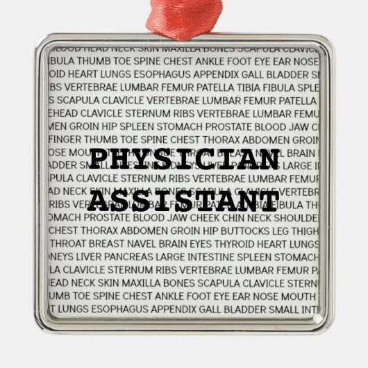 Arts Assistent Medische Terminologie Kerstmis Metalen Ornament (Voorkant)