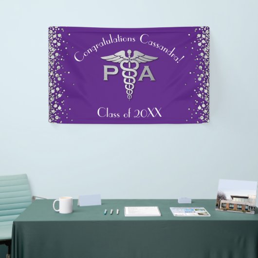 Arts Assistent PA Afstuderen Paars Zilver Spandoek (Beurs)