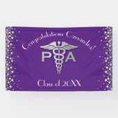 Arts Assistent PA Afstuderen Paars Zilver Spandoek (Horizontaal)