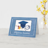 Arts Asst Afstuderen Pet Diploma Stethoscoop Kaart (Gele Bloem)