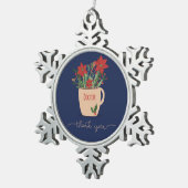 Arts bedankt voor kerstcadeautjes tin sneeuwvlok ornament (Rechts)