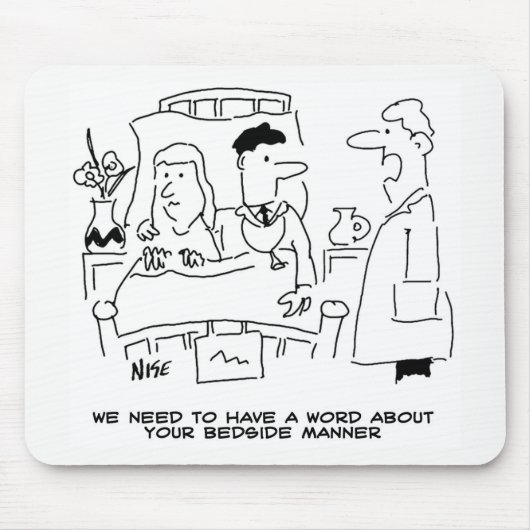 Arts beddengoed niet helemaal goed muismat (Voorkant)