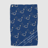 Arts blauw golfhanddoek (Voorkant)