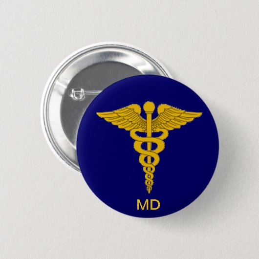 Arts Caduceus Button (Voorkant /achterkant)