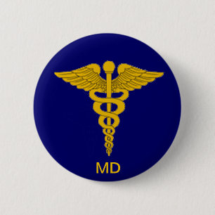 Arts Caduceus Button
