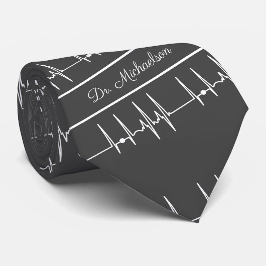 Arts Cardioloog Cardiogram ECG-naam Stropdas (Opgerold)
