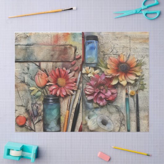 Arts & Craft geïnspireerd bloemenweefsel papier (Craft)