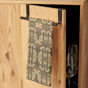 Arts & Crafts Ambachtslieden en Mission Style bloe Theedoek