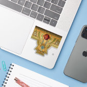 Arts & Crafts, Craftsman of Mission Style Rozen Sticker (Laptop met iPhone)