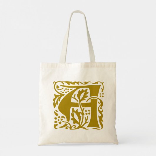  Arts Crafts Geel William Morris Monogram Tote Bag (Achterkant)