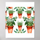 Arts & Crafts Kitchen Herbs Pattern Poster (Voorkant)