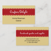 Arts Crafts lint accessoires handgemaakte zaken Visitekaartje (Voorkant / Achterkant)