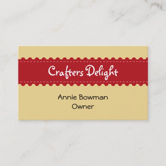 Arts Crafts lint accessoires handgemaakte zaken Visitekaartje (Voorkant)