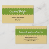 Arts Crafts lint accessoires handgemaakte zaken Visitekaartje (Voorkant / Achterkant)