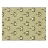 Arts & Crafts, Missie Stijl Witte Bloemen Patroon Tafelkleed (Voorkant (Horizontaal))