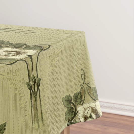 Arts & Crafts, Missie Stijl Witte Bloemen Patroon Tafelkleed (Voorbeeld)