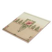 Arts & Crafts of Mission Style Roos Hedgerow Tegeltje (Zijkant)