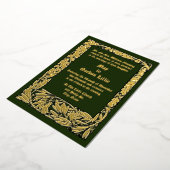 Arts & Crafts Stijl Eikels & Eikenbladeren Rand Folie Uitnodiging (Gedraaid)